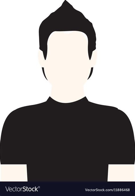 Monochrome Half Body Man Without Face Royalty Free Vector