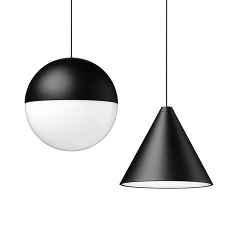 Black White Led Pendant Light Modern Nordic Design Glass Luminous Lamp