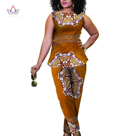 2019 Summer African Pants Suit Women O Neck Ladies Suits Two Pieces Women African Clothing Long