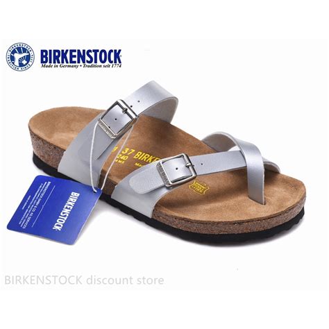 Birkenstock Mayari Mensfemale Classic Cork Silver Leather Sandals