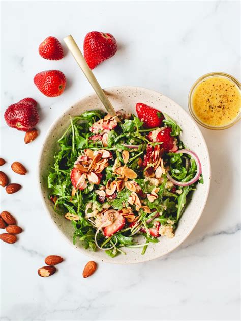 Strawberry Arugula Salad With Toasted Almonds And Mint Amanda Haas Cooks