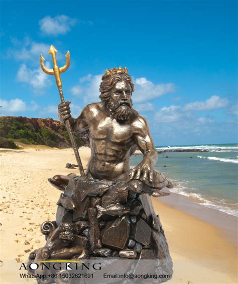 High Quality Greek Goddess Bronze Poseidon Statue Aongking Sculpture