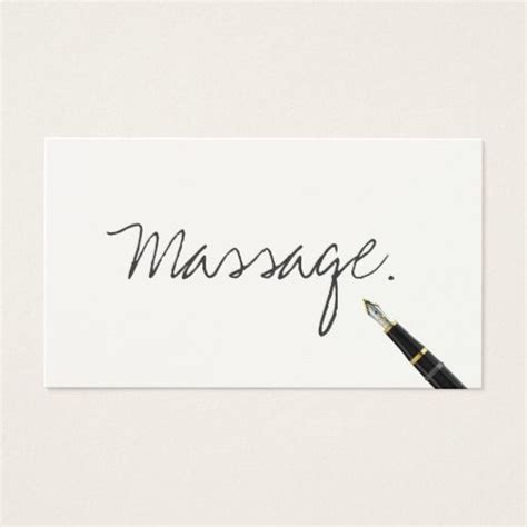 massage therapy simple handwritten business card spa massage massage therapy business card