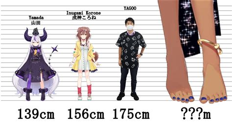 ホロライブ身長比較 Hololive Height Comparison 139cm～1697840000000m Youtube
