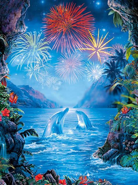 Dolphin Fireworks Diamond Painting Kit Paint With Diamonds Kit