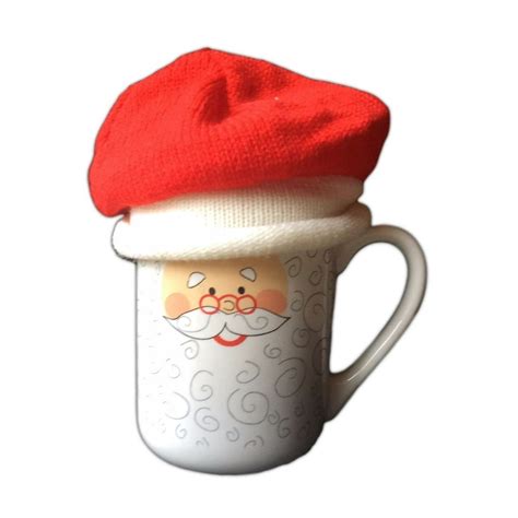 Santa Claus Christmas Coffee Mug With Knit Cap Lid 14 Oz Walmart