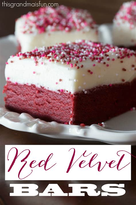 Mix in sour cream, milk, food color and vanilla. Red Velvet Bars - TGIF - This Grandma is Fun