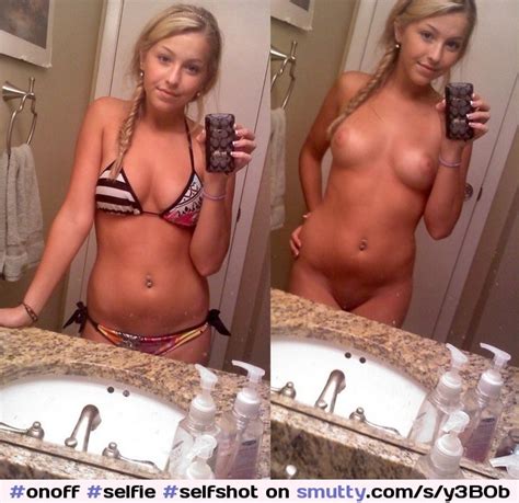 Petite Amateur Taking Selfies In The Bathroom In Her Bikini And Naked