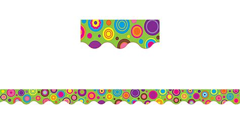 Lime Colorful Circles Scalloped Border Trim Tcr5366 Teacher Created