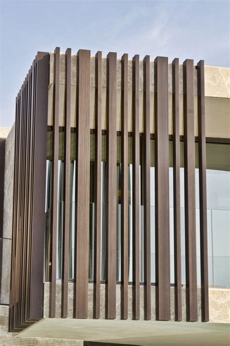 Vertical Timber Fin Cladding For Contemporary House Facade