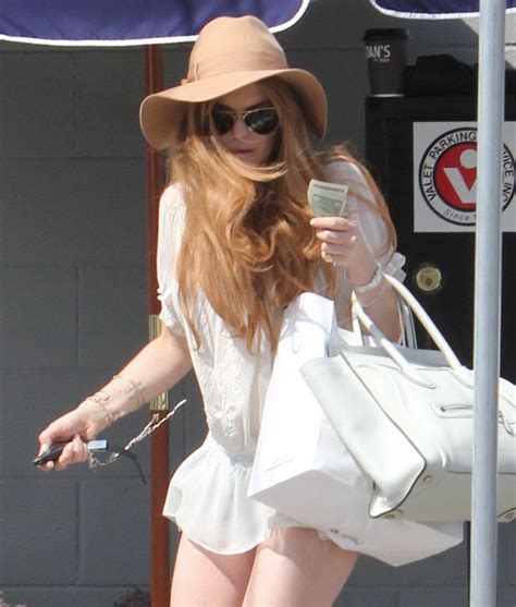 Lindsay Lohan Cleavy And Leggy In Short C Thru Dress At Lunch Break During Joan Porn Pictures