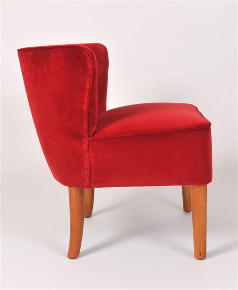 Pair Of 1950s Italian Red Velvet Occasional Chairs Valerie Wade