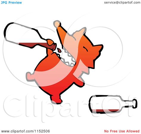 Cartoon Of A Dog Drinking Royalty Free Vector Illustration By