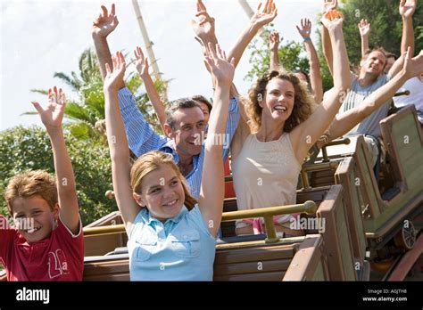 Family on a rollercoaster Stock Photo - Alamy