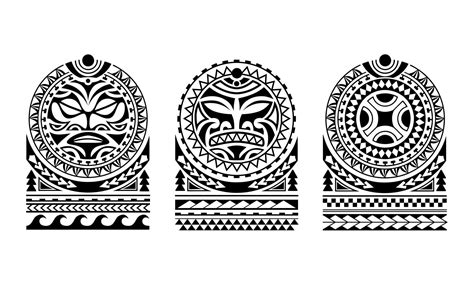 Polynesian Shoulder Tattoo Set Design Pattern Aboriginal Samoan