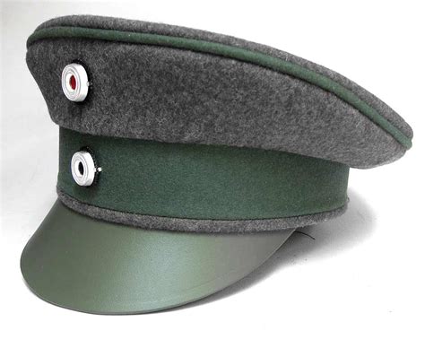 Ww1 German M1917 Officer Field Cap Leather Visor