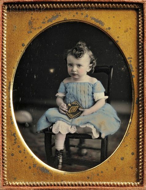 Quarter Plate Child Holding A Photographic Case Antique Portraits
