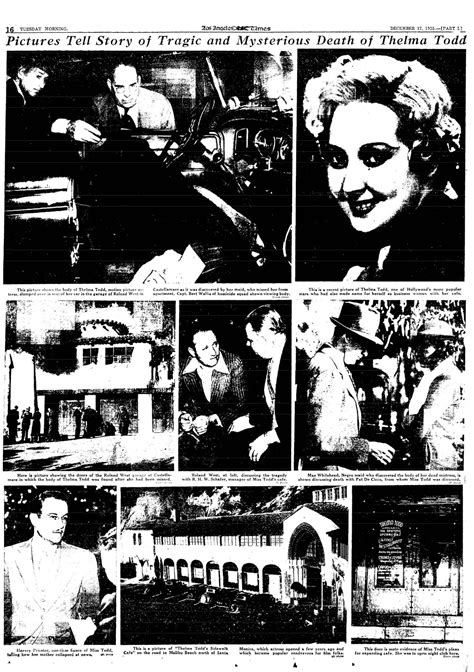 Thelma Todd Death Of Thelma Todd Los Angeles Times