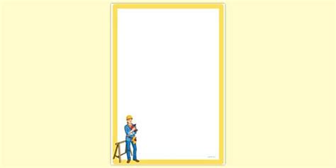 Free Simple Blank Construction Page Border Twinkl