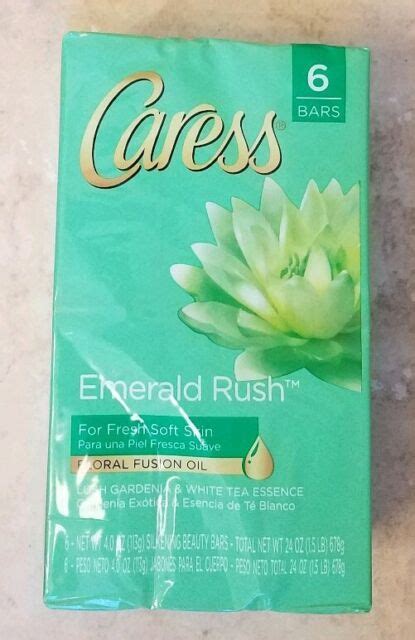 Caress Emerald Rush W Floral Fusion Oil Soap Bars 6ct Lush Gardena