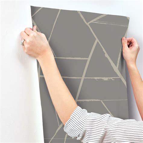 Shop Intersect Grey Metallic Wallpaper From The Signature Collection