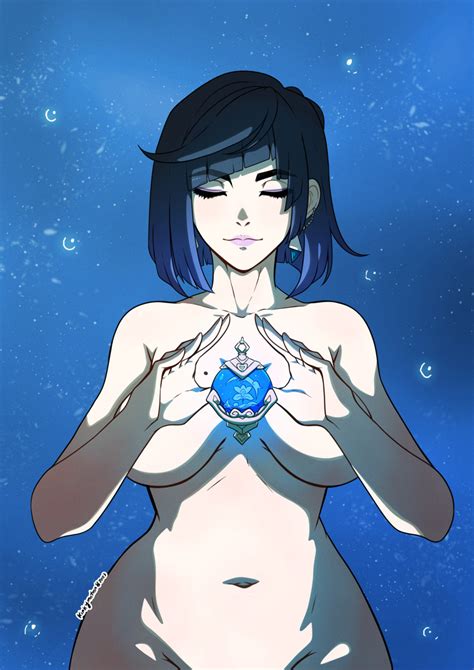 Hentai Busty Girl Girl Big Breasts Big Breasts Blue Hair Breasts Closed Eyes Completely