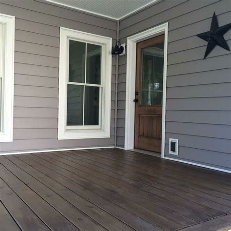 How To Paint A Diy Stained Front Porch In 2020 Deck Colors Porch