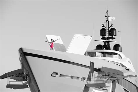 Tatiana Model On A Bow Of A Mega Yacht Luxury Yacht Browser By Charterworld Superyacht Charter