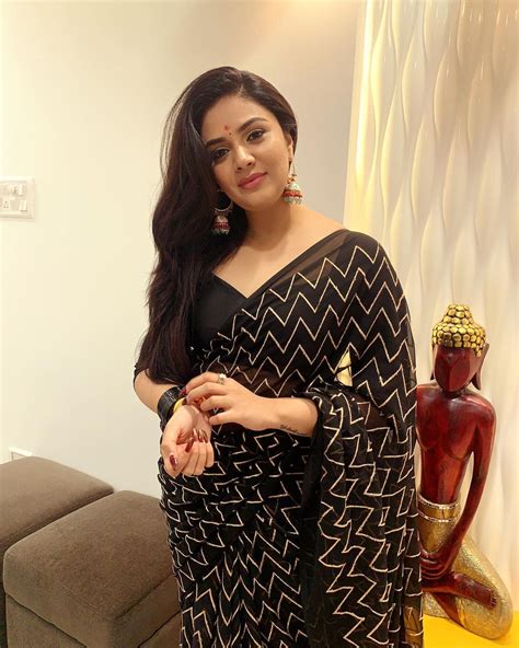 Telugu Actress Hot Gallery Sreemukhi Looking Very Hot In Black Saree
