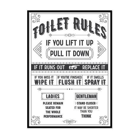 Toilet Rules Poster Printers Mews