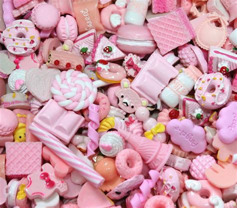 Bulk Super Kawaii Pink Pastel Charms For Slime Mixed Cute Resin