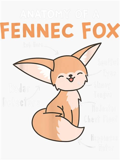 Anatomy Of A Fennec Fox Fox Lover T Fennec Fox Sticker For Sale By