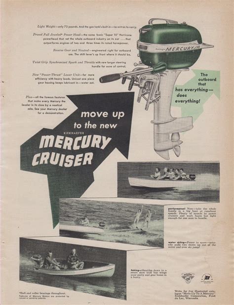 1952 Mercury Super 10 Hurricane Outboard Motor Ad Kiekhaefer