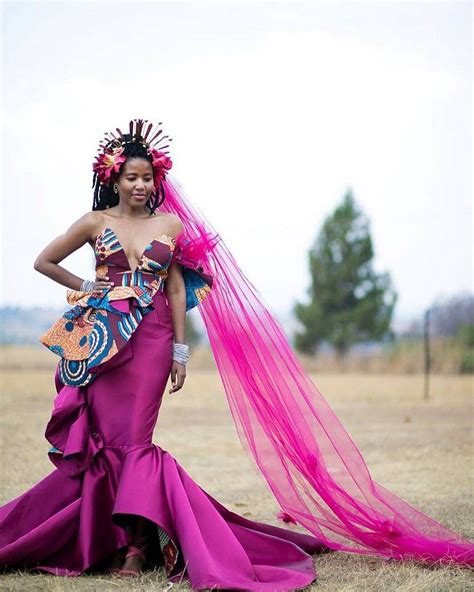 Beautiful Tswana Shweshwe Dresses Outstanding African Traditional Wedding Dress