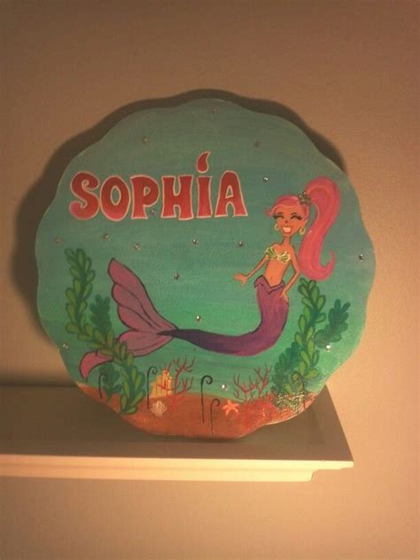 Mermaid Name Plaque Personalized Hand Painted Name Art Sophia