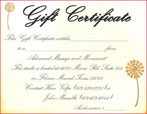 Enjoy writing special messages to include in your gifts. 7 Massage therapy Gift Certificate Templates 54491 | FabTemplatez