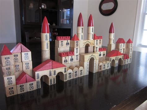 108 Piece Wooden Castle Building Blocks Set By Lovablefinds