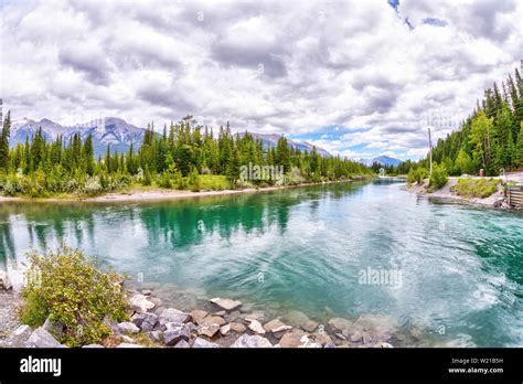 Canmores Bow River Loop Trail On The Southern Banff Range Of The