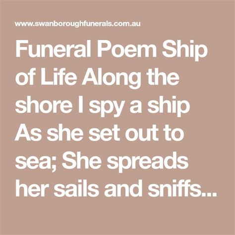 Funeral Poem Ship Of Life Swanborough Funerals Funeral Poems Poems