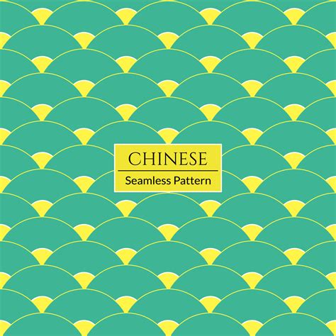 Green And Yellow Chinese Seamless Pattern Oriental Background Vector