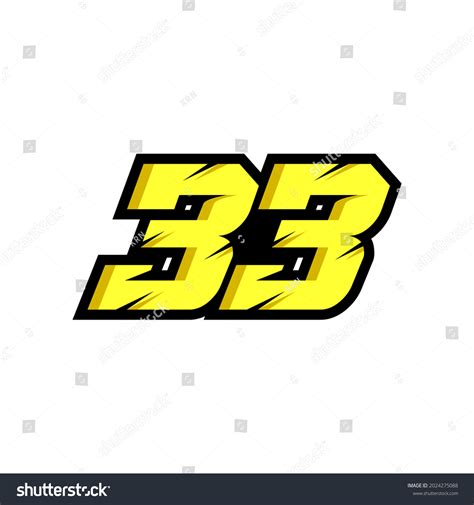Racing Number 33 Logo White Background Stock Illustration 2024275088