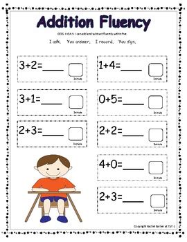 Addition and Subtraction Fluency Within Five Activities by Terrific