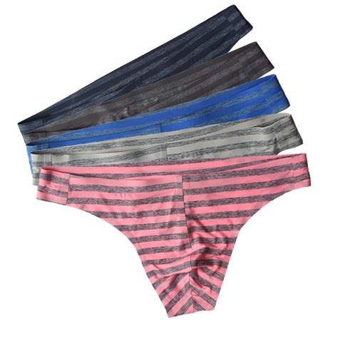 4 Mens Thong And G String Sexy Stripe Seamless Underwear Penis Pouch