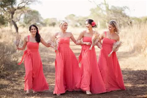 Mostly Desired Coral Pink Bridesmaid Dresses Bridal Dresses