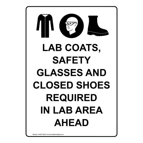 Vertical Sign Ppe Eye Lab Coats Safety Glasses