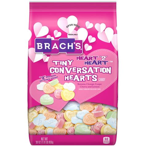 Brachs Heart 2 Heart Tiny Conversation Hearts Valentines Candy Bag 30 Oz