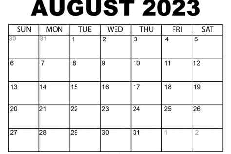 Printable August And September 2023 Calendar Pdf Pelajaran