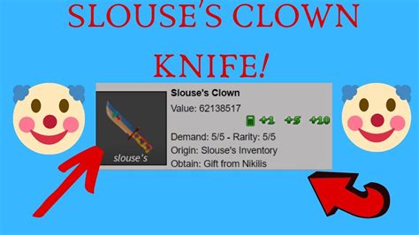 The latest ones are on may 23, 2021 11 new mm2 free knife codes results have been found in the last 90 days, which means that every 8, a new mm2 free knife. SLOUSE'S CLOWN KNIFE IN ROBLOX MM2! NEW RAREST KNIFE IN GAME! - YouTube
