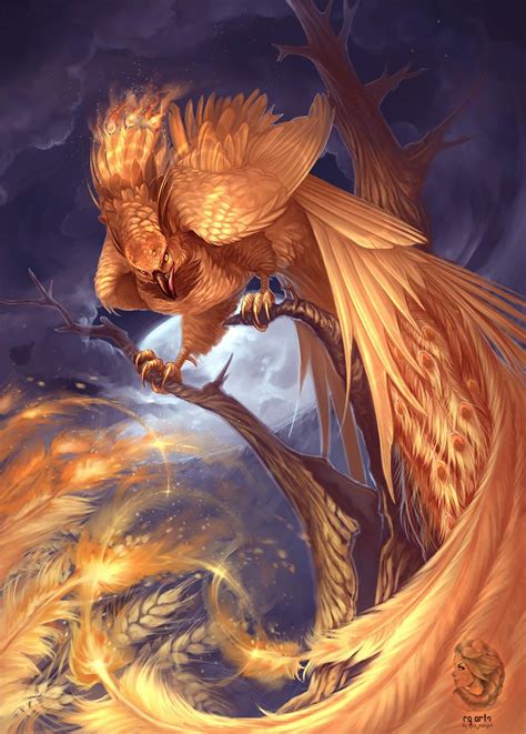 Fire Bird By Lynx Catgirl Mythical Birds Dark Fantasy Art Phoenix Art
