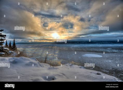 Winter Solstice At Turnagain Arm Alaska Stock Photo Alamy